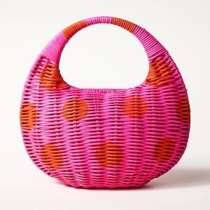 ❌SOLD❌KATE SPADE X TARGET Pink and Orange Polka Dot Woven bag